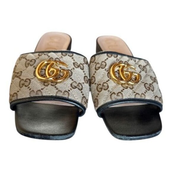 GUCCI Jolie GG Supreme Monogram Matelasse EU 37 US 7 Sandal Mules Slides Marmont - Picture 4 of 6